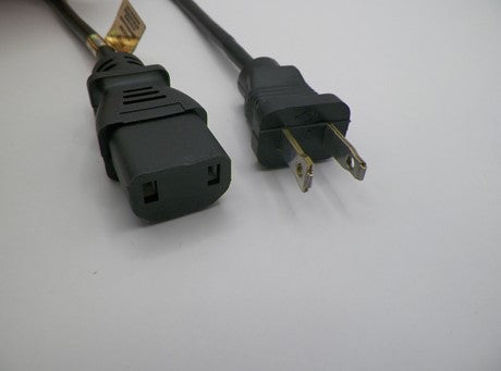 6FT NEMA 1-15P Polarized to IEC-320 C-17 Computer Power Cord 18/2 SVT NA 10A 125V