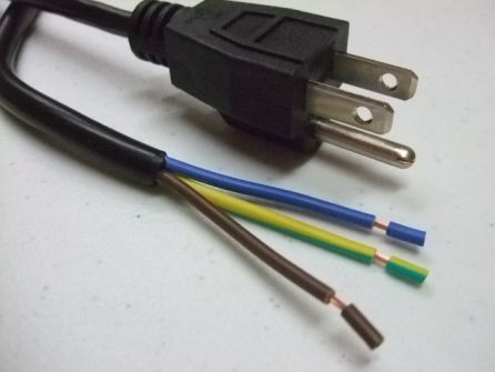 15FT Japanese Plug to ROJ 2" Strip 1/4" International Computer Power Cord 1.25mm² VCTF