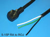 12FT Nema 5-15PRA to ROJ 2IN Strip 1/4IN Power Cord 12/3 SJTOW NA