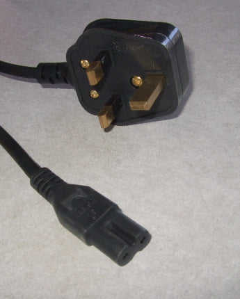 5FT 3IN British Plug to IEC-320 C-7 Non-Polarized International Computer Power Cord