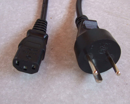 8ft 2in Danish Plug to IEC-320 C-13 International Computer Power Cord
