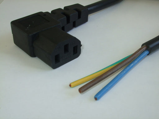 3FT 2IN Blunt Cut to IEC-320 C-13LA Computer Power Cord