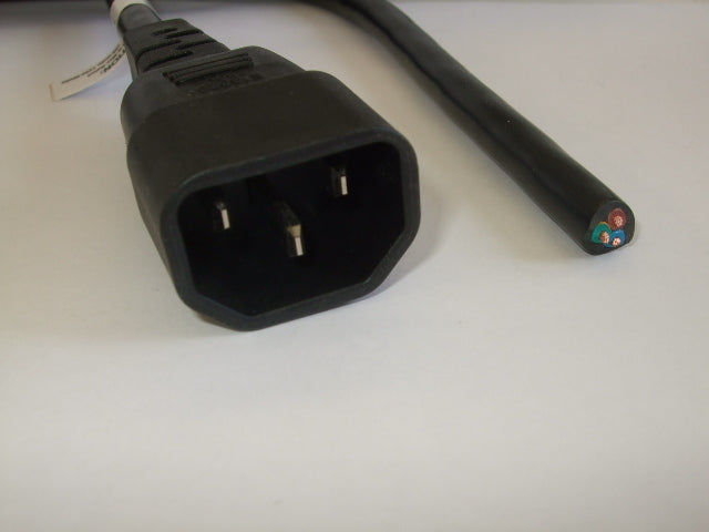 3FT IEC 320 C14 to Blunt Cut Computer Power Cord 16/3 SJTW NA