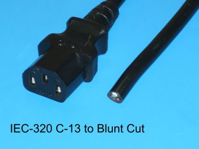 2FT Blunt Cut to IEC-320 C-13 Computer Power Cord 14/3 SJTW NA