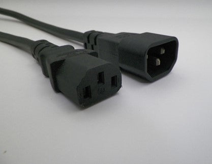 2FT IEC-320 C-14 to IEC-320 C-13 Computer Power Cord 16/3 SJTW NA