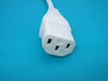 2FT IEC-320 C-14 to IEC-320 C-13 White Computer Power Cord