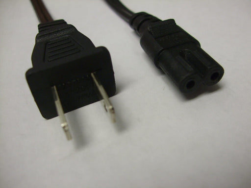 3FT NEMA 1-15P Non-Polarized to IEC-320 C-7 Non-Polarized Computer Power Cord 18/2 SPT-2 NA 10 Amp