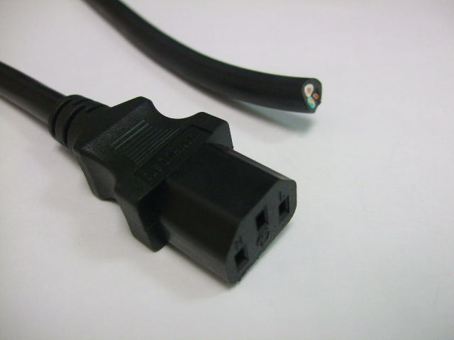 9FT Blunt Cut to IEC-320 C-13 Computer Power Cord 14/3 SJTW NA 15A 250V