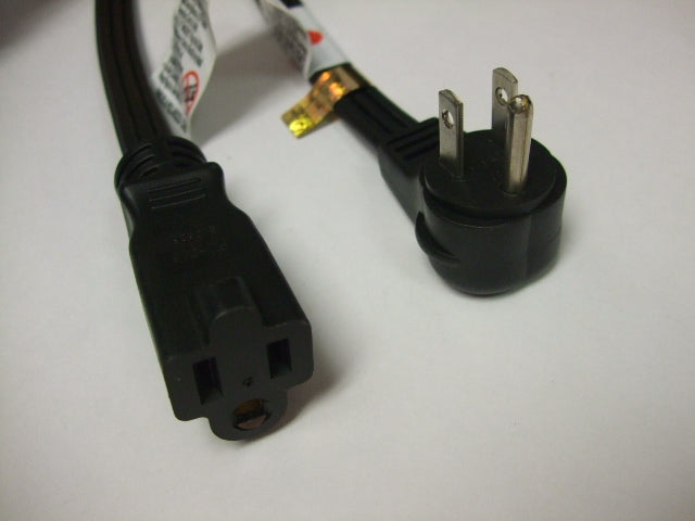 6FT Nema 5-15P Right Angle to Nema 5-15R 14/3 SPT-3 NA Flat Extension Power Cord