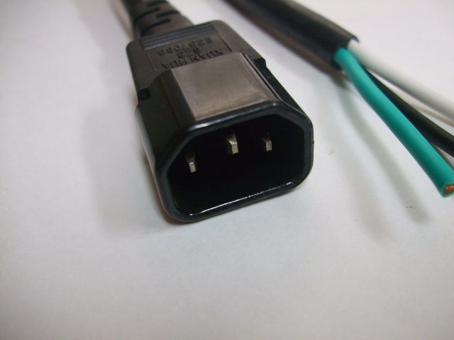 25FT IEC-320 C-14 to ROJ 2in Strip 1/2in Computer Power Cord 16/3 SJTW NA