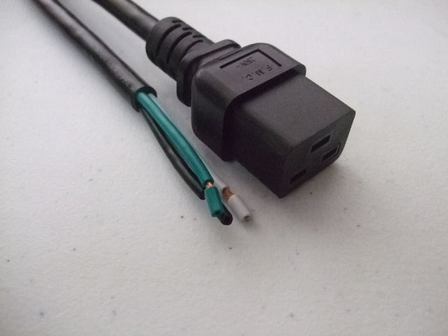 10FT ROJ 2" Strip 1/4" to an IEC-320 C-19 Computer Power Cord 14/3 SJTW NA