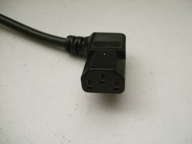 8FT 2IN European Straight Plug to IEC-320 C-13 Right Angle International Computer Power Cord 1.0mm² H05VVf3g CEE