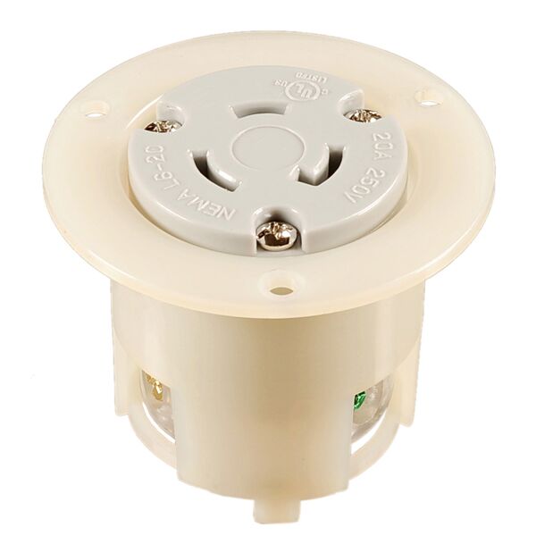 Grounding Locking Flanged Outlet, NEMA L6-20R
