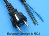 9ft European Straight Plug to ROJ 8IN International Power Cord