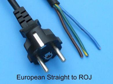 9ft European Straight Plug to ROJ 8IN International Power Cord