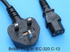 9FT British Plug to IEC-320 C-13 International Computer Power Cord