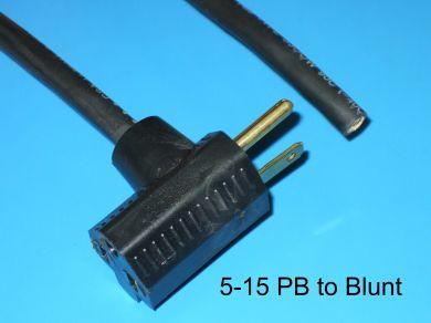3FT Nema 5-15PB to Blunt Cut Parallel Piggy Back Power Cord
