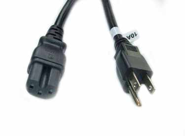6FT Nema 5-15P to IEC-320 C-15 Computer Power Cord Xbox 360 Power Cord