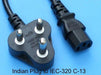 8FT 2IN India Plug to IEC-320 C-13 International Computer Power Cord 1.0mm² H03VVH CEE